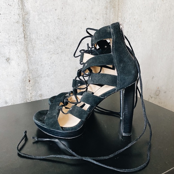 MICHAEL KORS Sofia Lace Up Platform Black - Picture 3 of 4